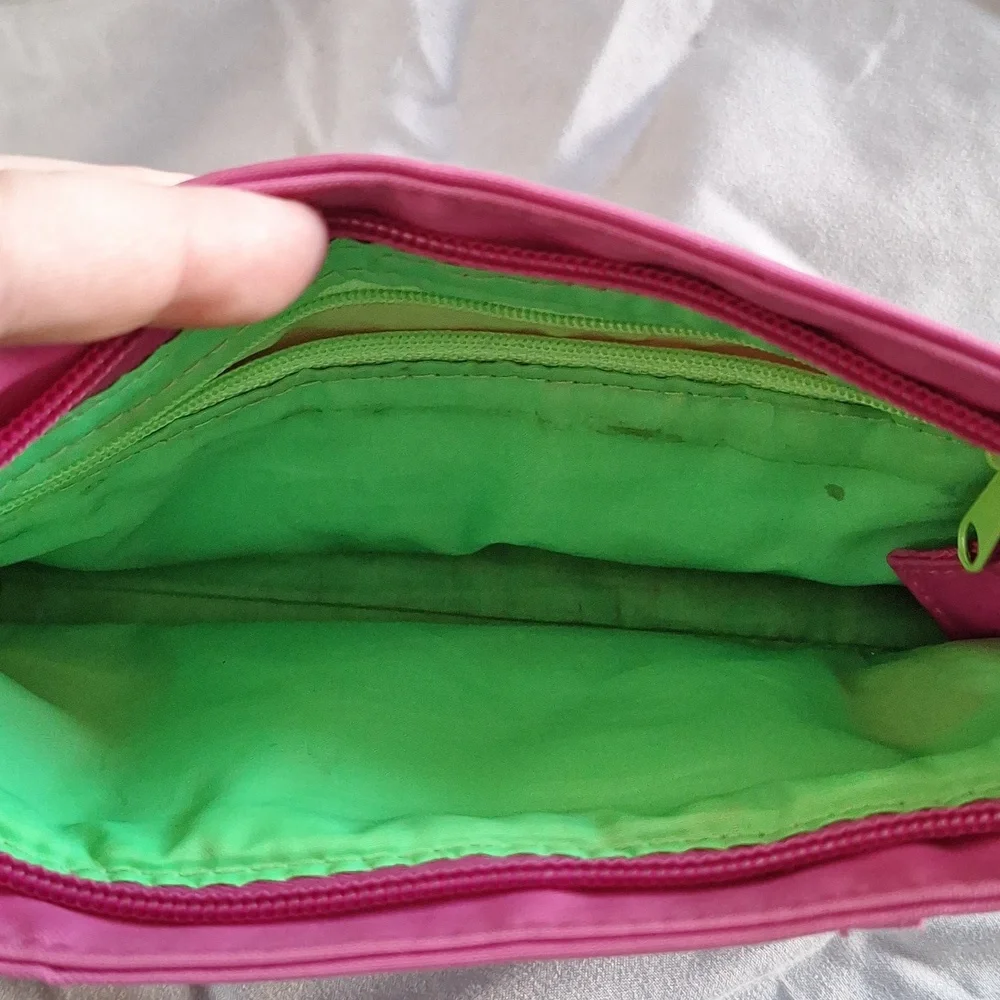 Pink and Green Women's Shoulder Bag - Picture 3 of 11